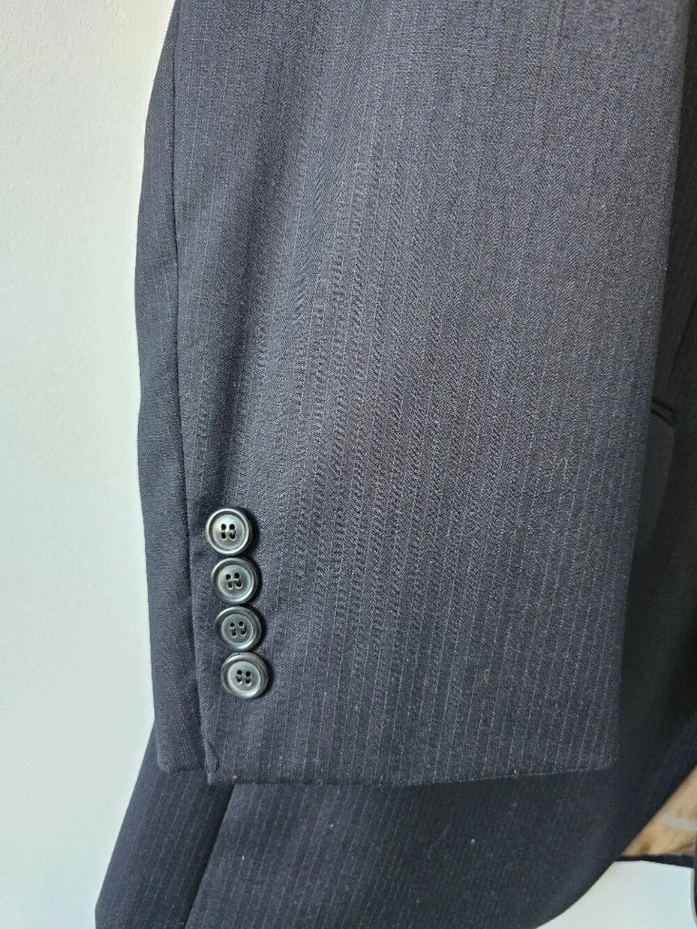HUGO BOSS Super 100 Men's Black Suit 100% Virgin Wool 50C Garment Bag & Hanger - Picture 4 of 16
